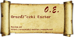 Orszáczki Eszter névjegykártya